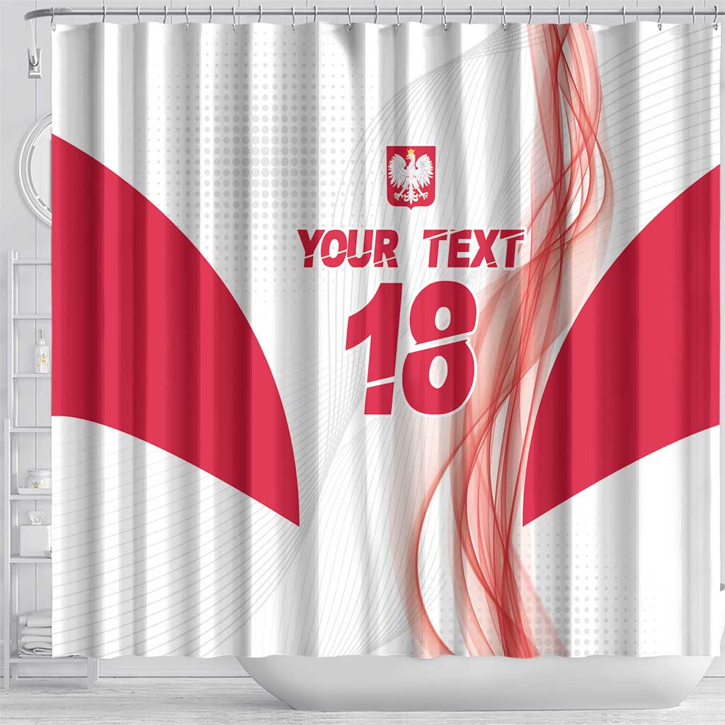 Custom Poland Volleyball Shower Curtain Polish Eagle Sports Pride