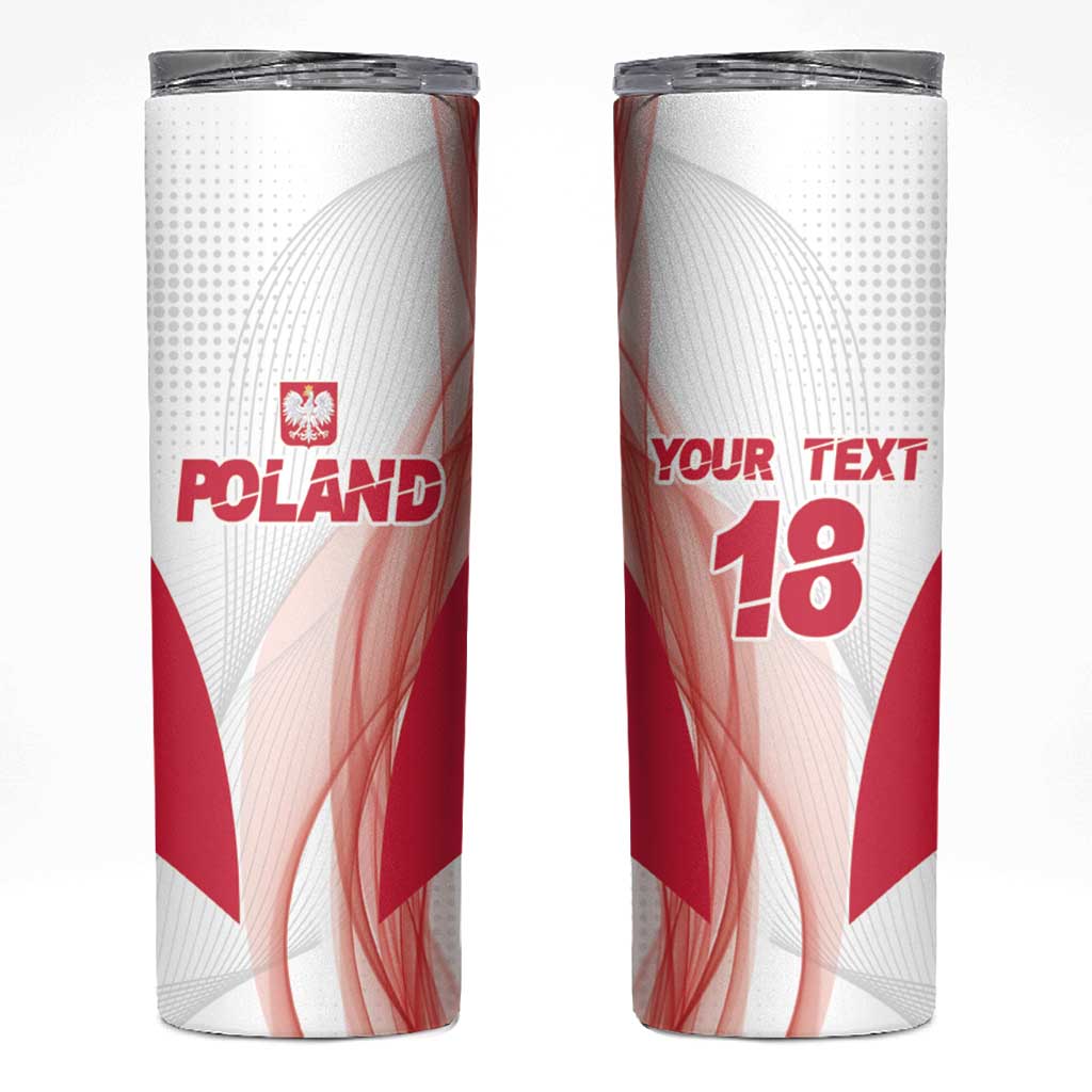 Custom Poland Volleyball Skinny Tumbler Polish Eagle Sports Pride