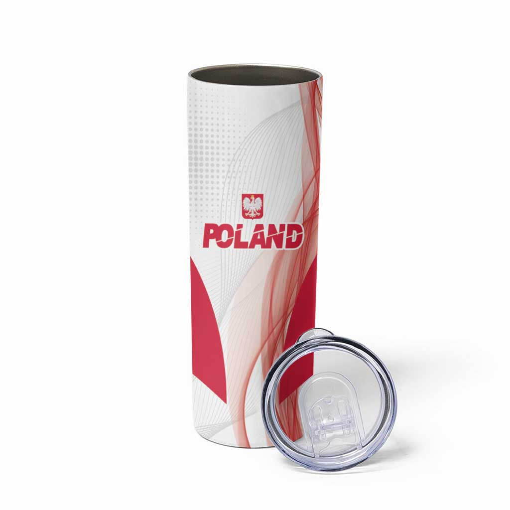 Custom Poland Volleyball Skinny Tumbler Polish Eagle Sports Pride