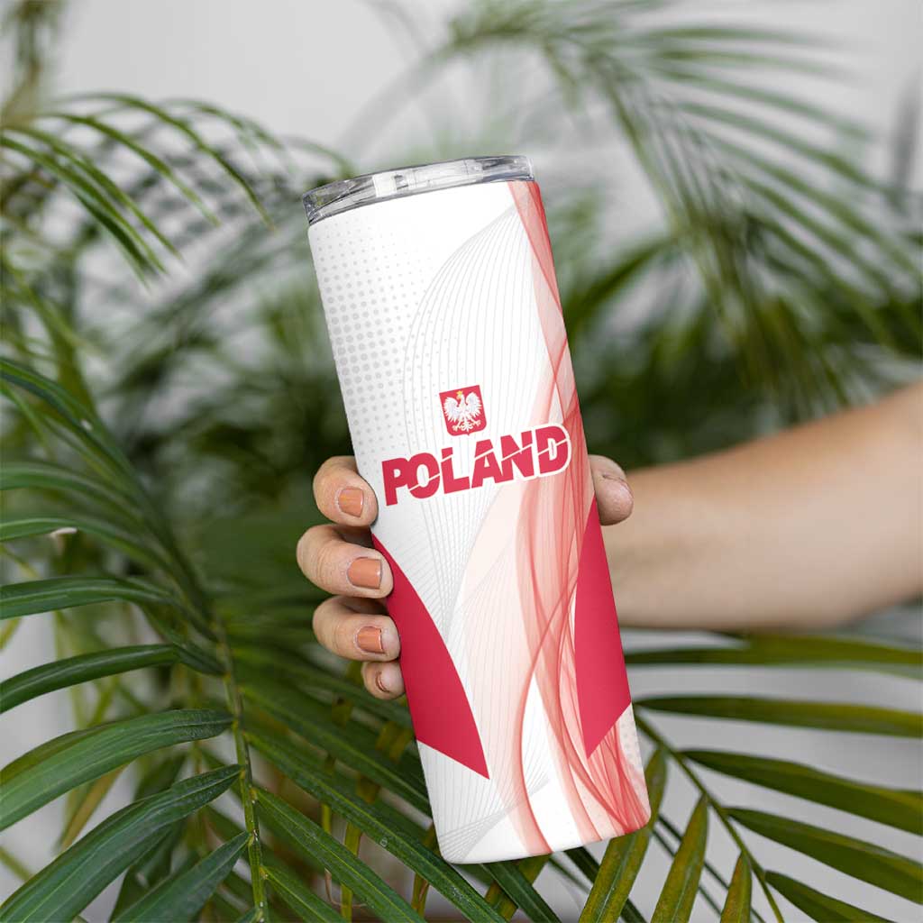 Custom Poland Volleyball Skinny Tumbler Polish Eagle Sports Pride