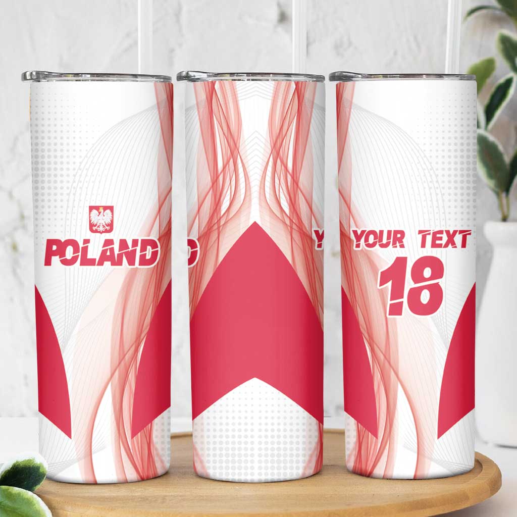 Custom Poland Volleyball Skinny Tumbler Polish Eagle Sports Pride