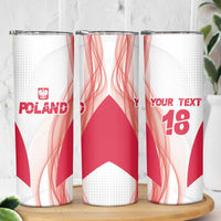 Custom Poland Volleyball Skinny Tumbler Polish Eagle Sports Pride