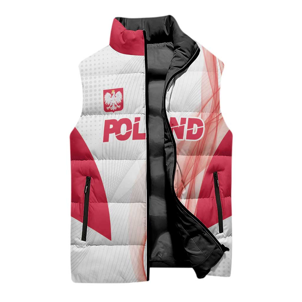 Custom Poland Volleyball Sleeveless Puffer Jacket Polish Eagle Sports Pride