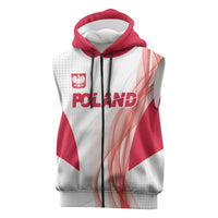 Custom Poland Volleyball Sleeveless Zip Hoodie Polish Eagle Sports Pride