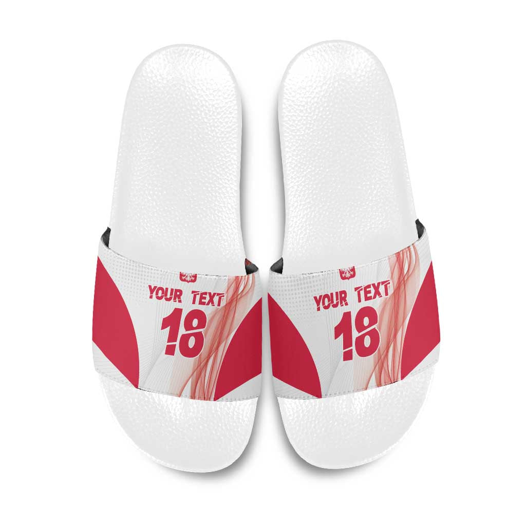 Custom Poland Volleyball Slide Sandals Polish Eagle Sports Pride