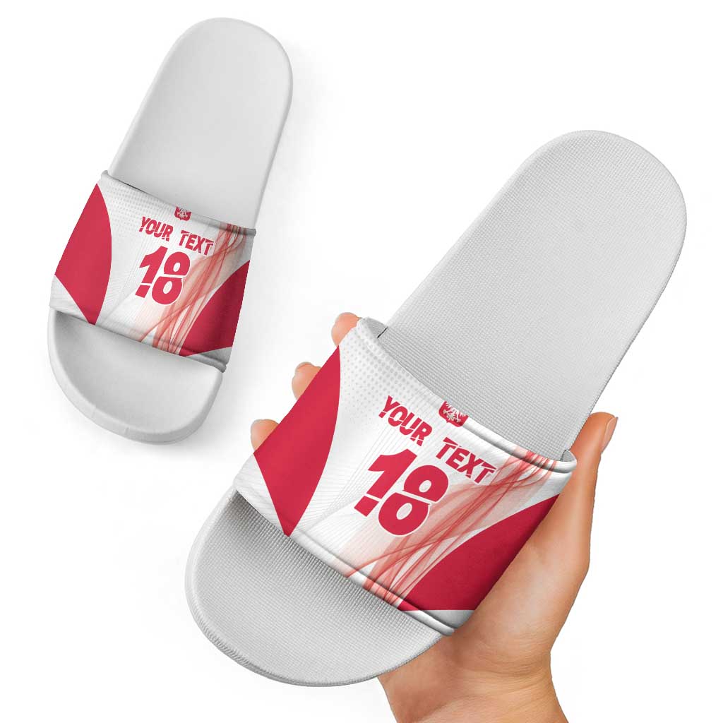 Custom Poland Volleyball Slide Sandals Polish Eagle Sports Pride