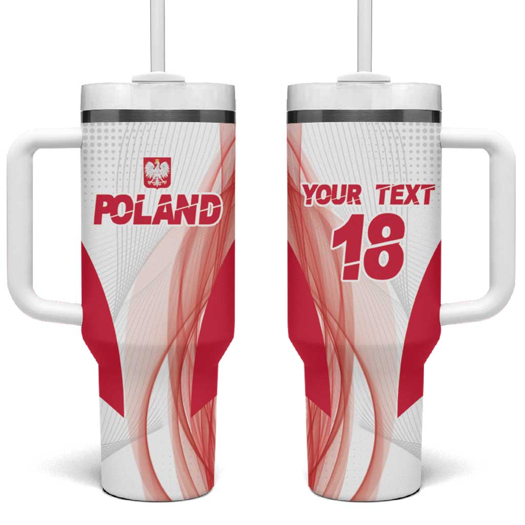 Custom Poland Volleyball Tumbler With Handle Polish Eagle Sports Pride