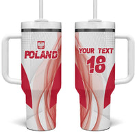 Custom Poland Volleyball Tumbler With Handle Polish Eagle Sports Pride