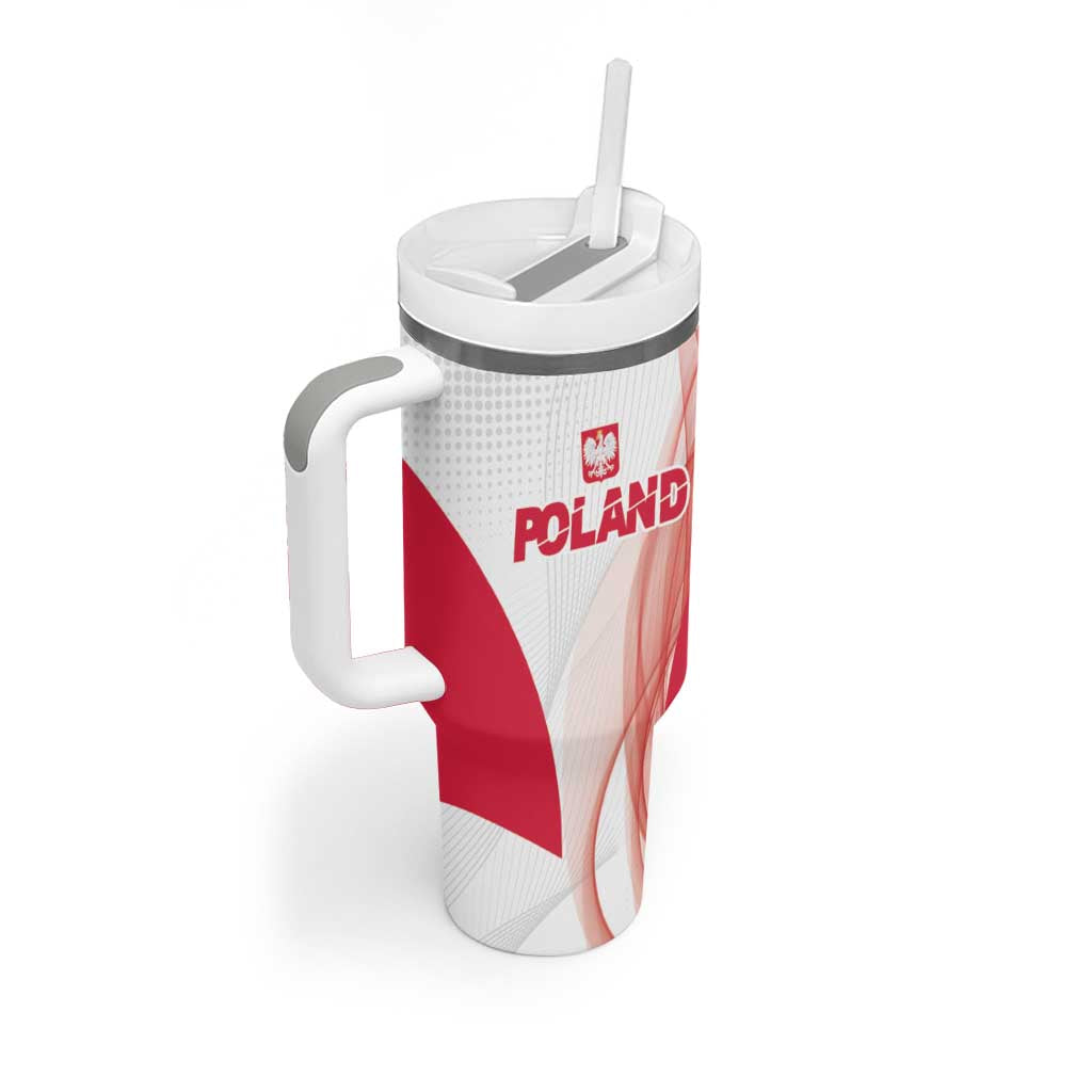 Custom Poland Volleyball Tumbler With Handle Polish Eagle Sports Pride