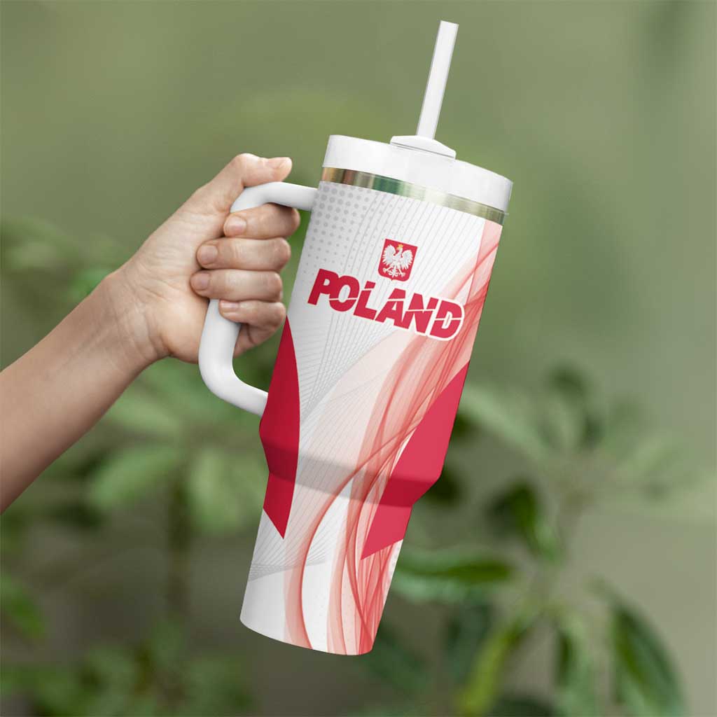 Custom Poland Volleyball Tumbler With Handle Polish Eagle Sports Pride