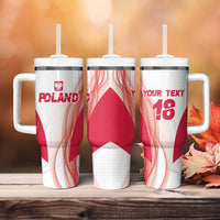 Custom Poland Volleyball Tumbler With Handle Polish Eagle Sports Pride
