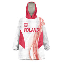 Custom Poland Volleyball Wearable Blanket Hoodie Polish Eagle Sports Pride