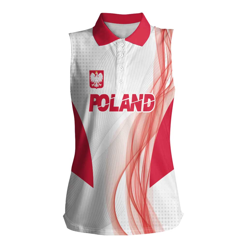 Custom Poland Volleyball Women Sleeveless Polo Shirt Polish Eagle Sports Pride