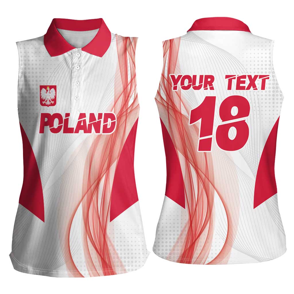 Custom Poland Volleyball Women Sleeveless Polo Shirt Polish Eagle Sports Pride