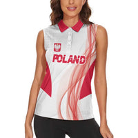 Custom Poland Volleyball Women Sleeveless Polo Shirt Polish Eagle Sports Pride