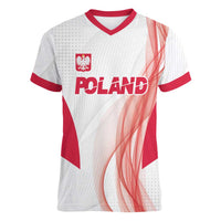 Custom Poland Volleyball Women V-Neck T-Shirt Polish Eagle Sports Pride
