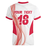 Custom Poland Volleyball Women V-Neck T-Shirt Polish Eagle Sports Pride