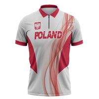 Custom Poland Volleyball Zipper Polo Shirt Polish Eagle Sports Pride