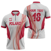 Custom Poland Volleyball Zipper Polo Shirt Polish Eagle Sports Pride