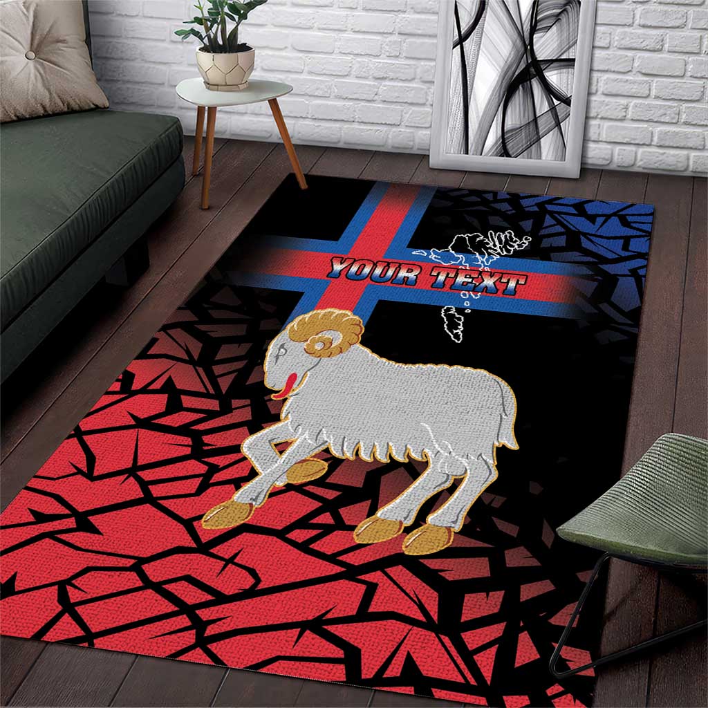Personalized Faroe Islands Area Rug Coat Of Arms Flag Style