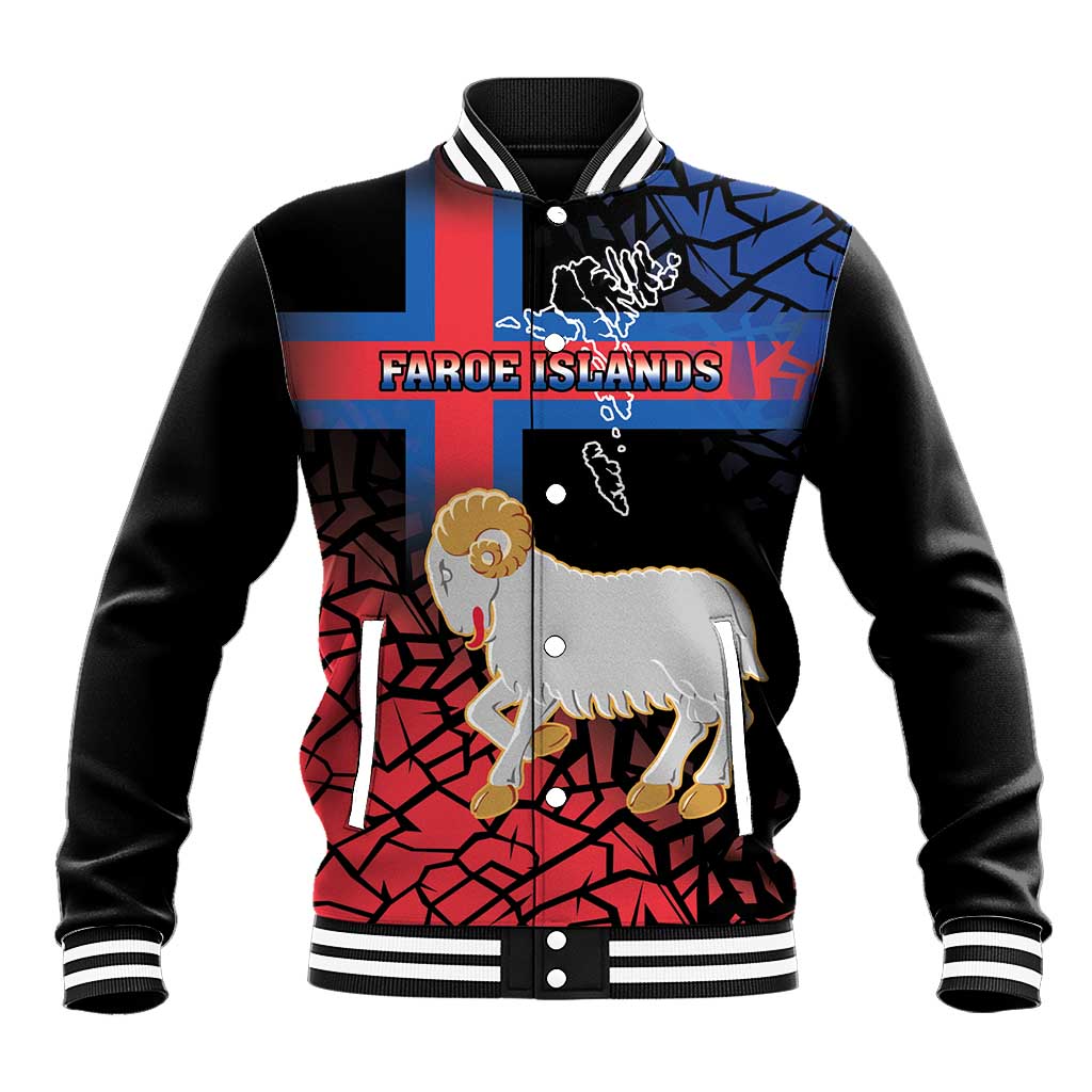 Personalized Faroe Islands Baseball Jacket Coat Of Arms Flag Style