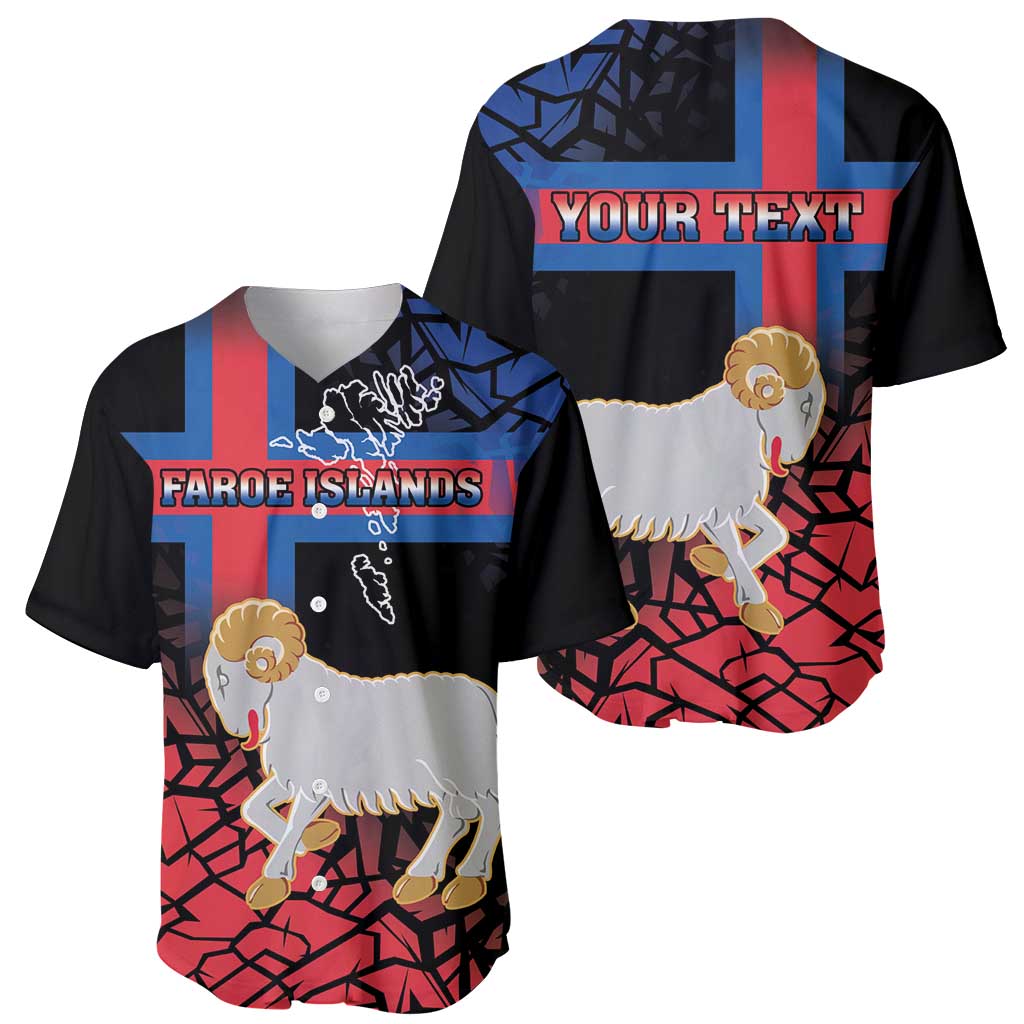 Personalized Faroe Islands Baseball Jersey Coat Of Arms Flag Style