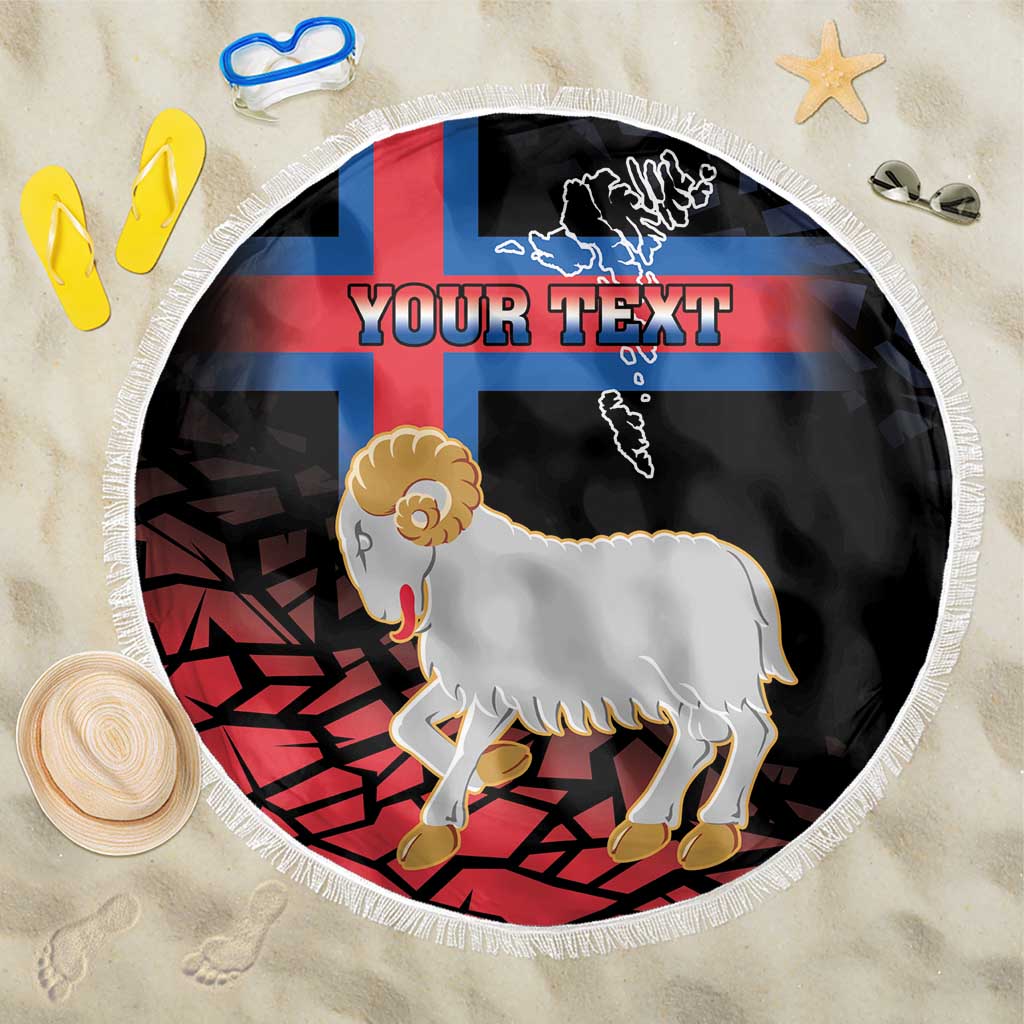 Personalized Faroe Islands Beach Blanket Coat Of Arms Flag Style