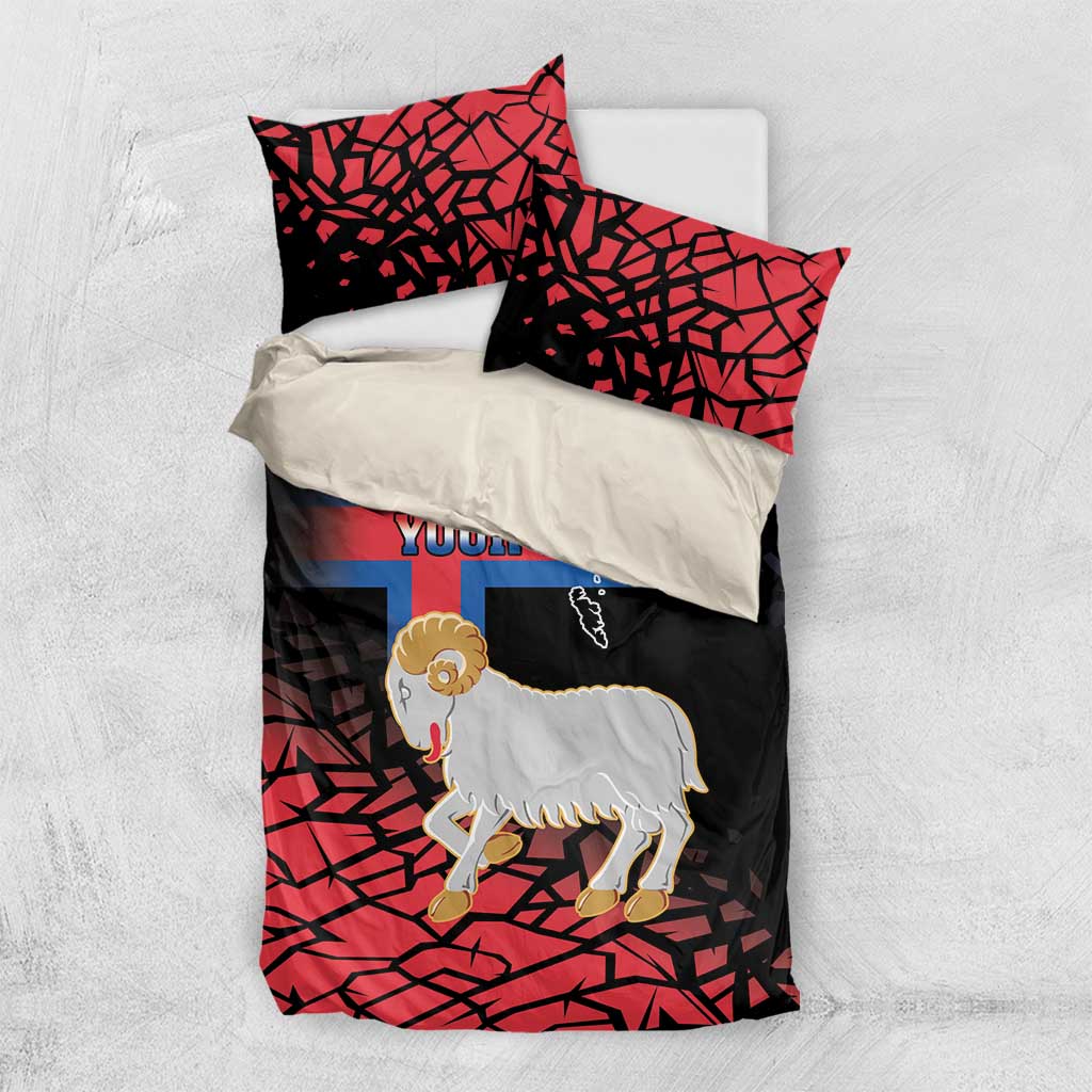 Personalized Faroe Islands Bedding Set Coat Of Arms Flag Style