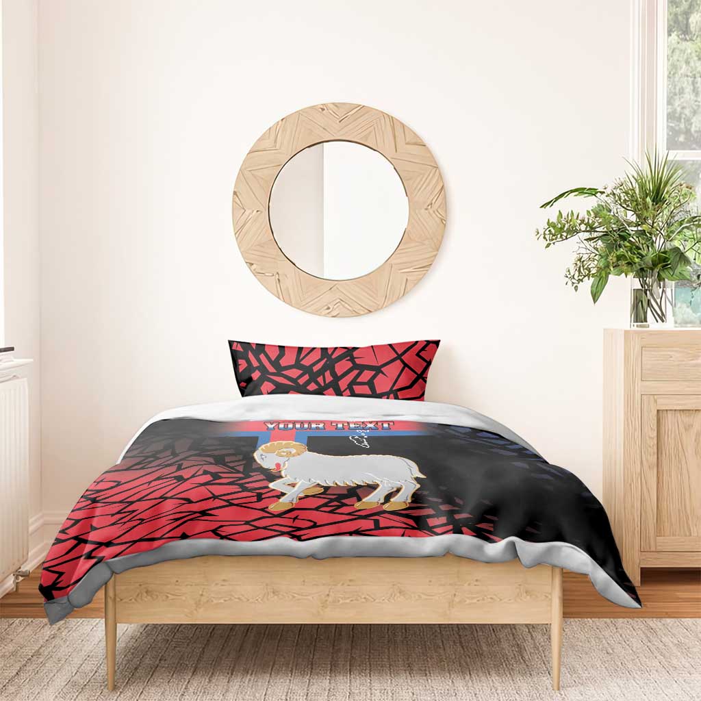 Personalized Faroe Islands Bedding Set Coat Of Arms Flag Style
