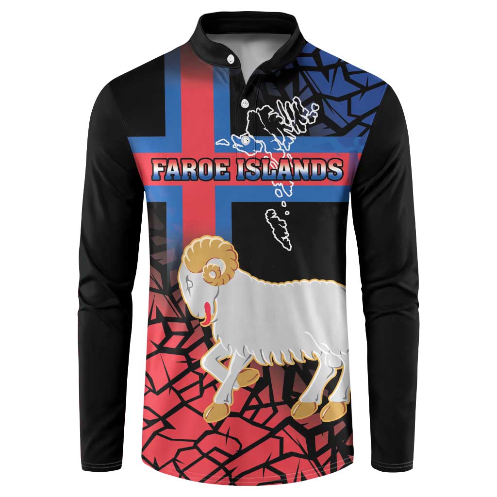 Personalized Faroe Islands Button Sweatshirt Coat Of Arms Flag Style