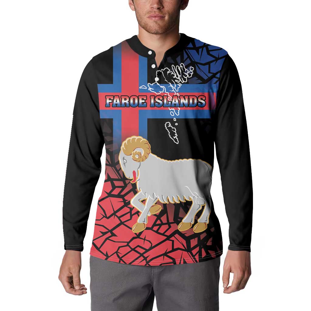 Personalized Faroe Islands Button Sweatshirt Coat Of Arms Flag Style