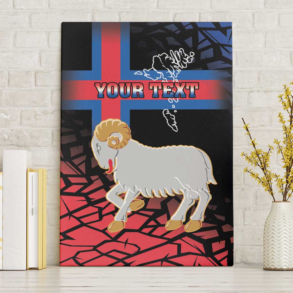 Personalized Faroe Islands Canvas Wall Art Coat Of Arms Flag Style