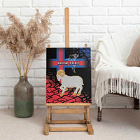 Personalized Faroe Islands Canvas Wall Art Coat Of Arms Flag Style
