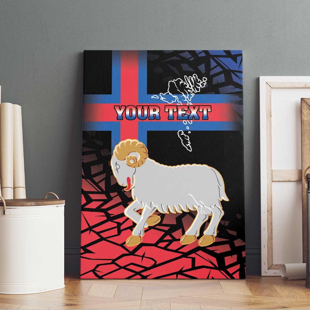 Personalized Faroe Islands Canvas Wall Art Coat Of Arms Flag Style
