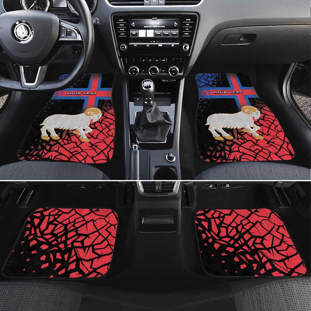 Personalized Faroe Islands Car Mats Coat Of Arms Flag Style
