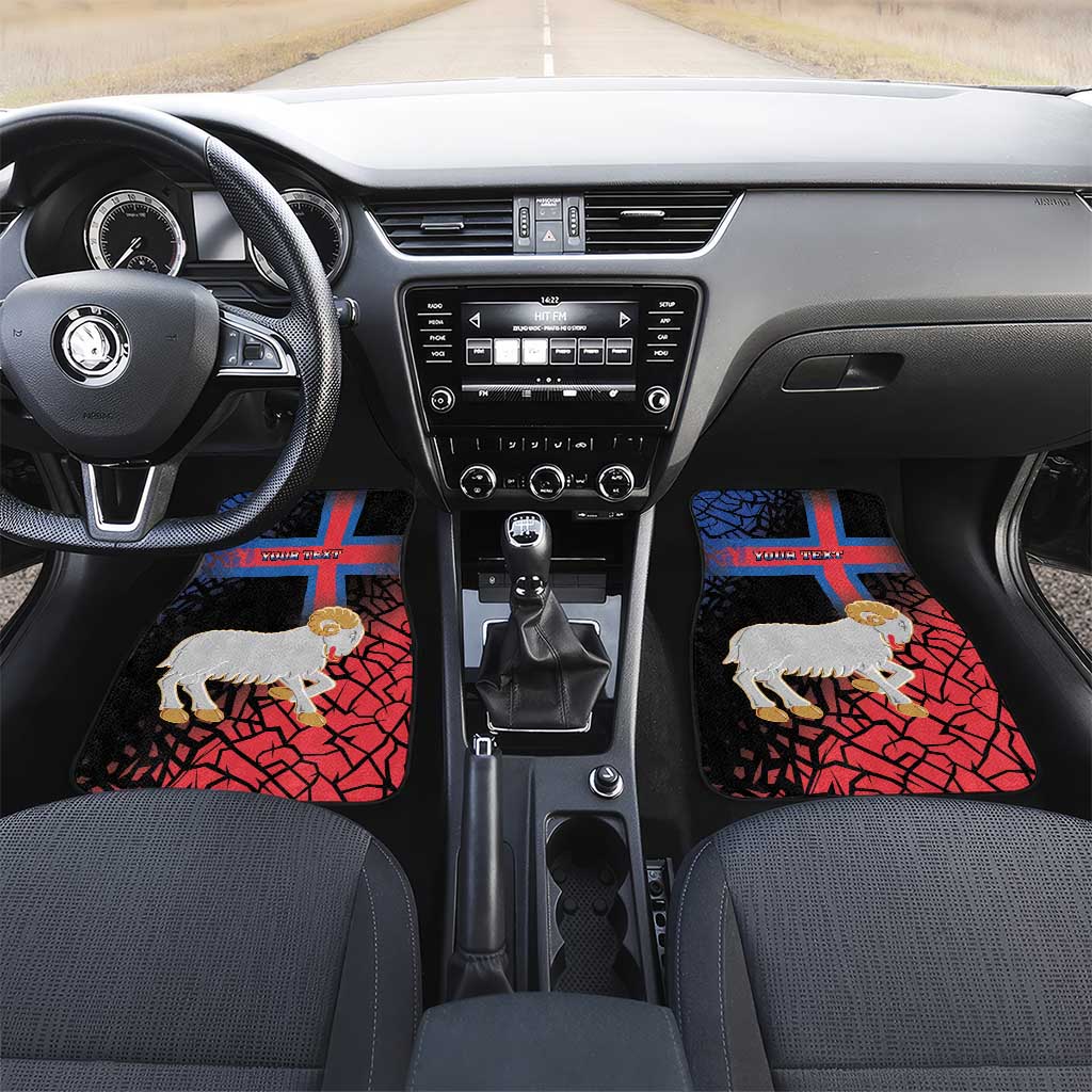 Personalized Faroe Islands Car Mats Coat Of Arms Flag Style