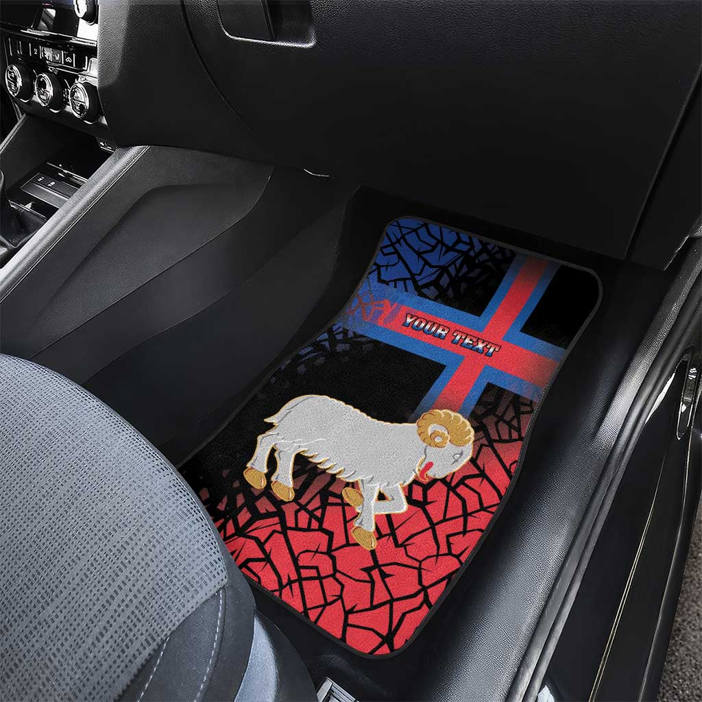 Personalized Faroe Islands Car Mats Coat Of Arms Flag Style
