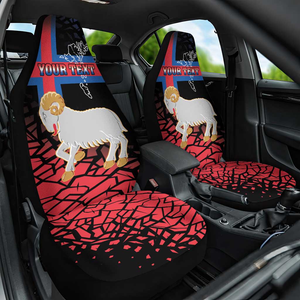 Personalized Faroe Islands Car Seat Cover Coat Of Arms Flag Style