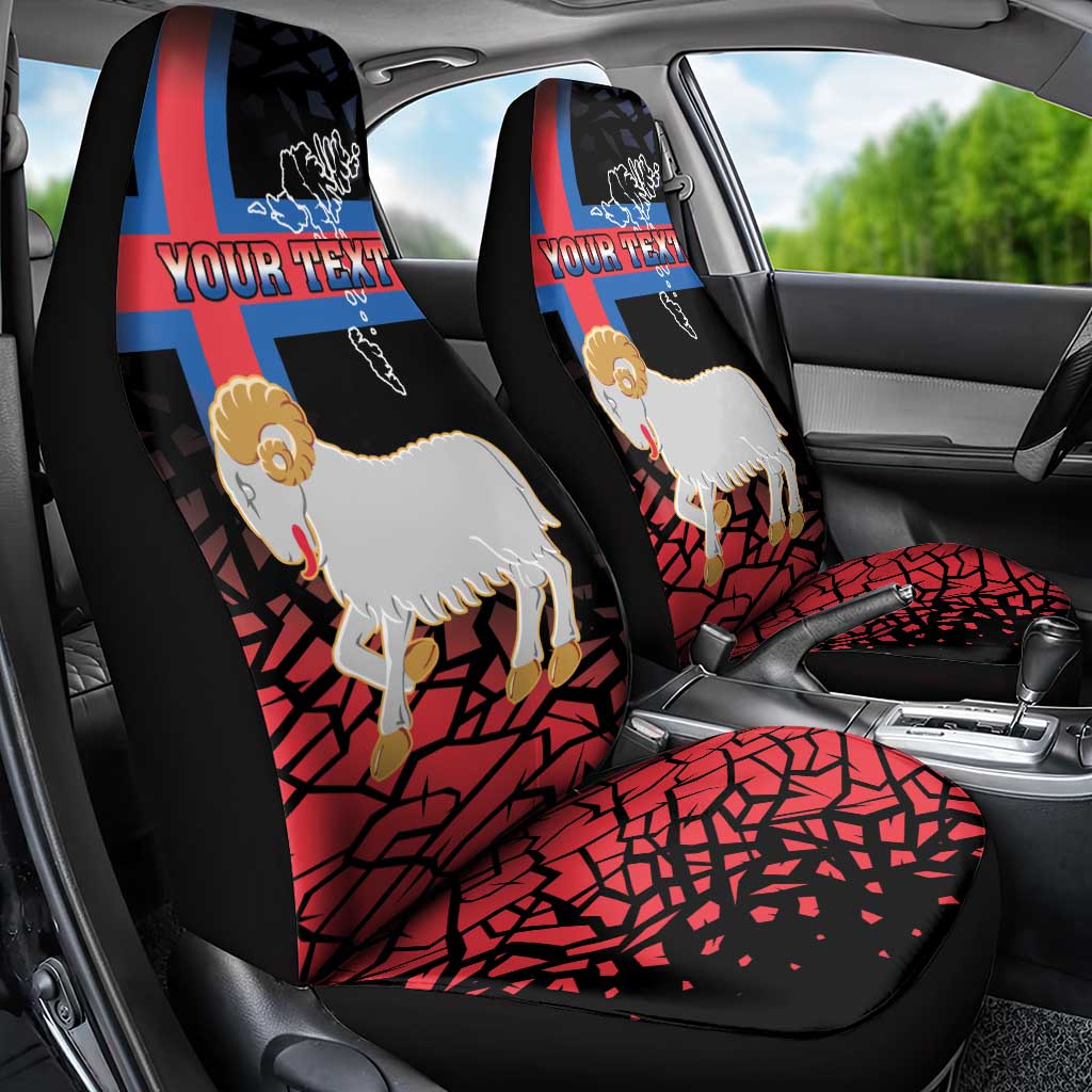 Personalized Faroe Islands Car Seat Cover Coat Of Arms Flag Style