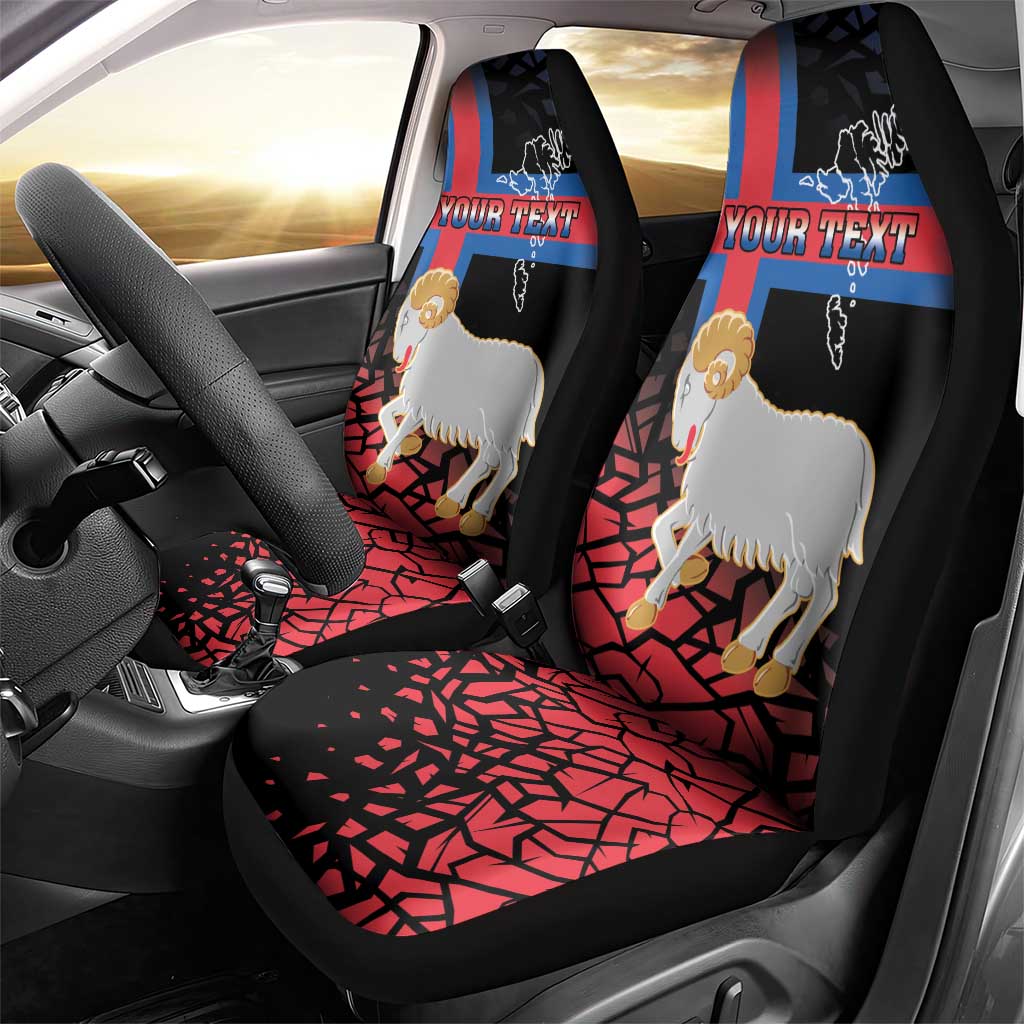 Personalized Faroe Islands Car Seat Cover Coat Of Arms Flag Style