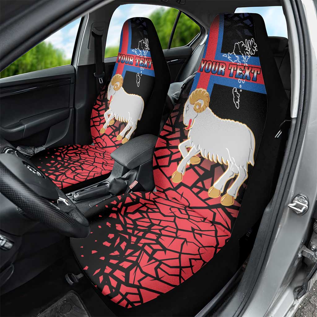 Personalized Faroe Islands Car Seat Cover Coat Of Arms Flag Style