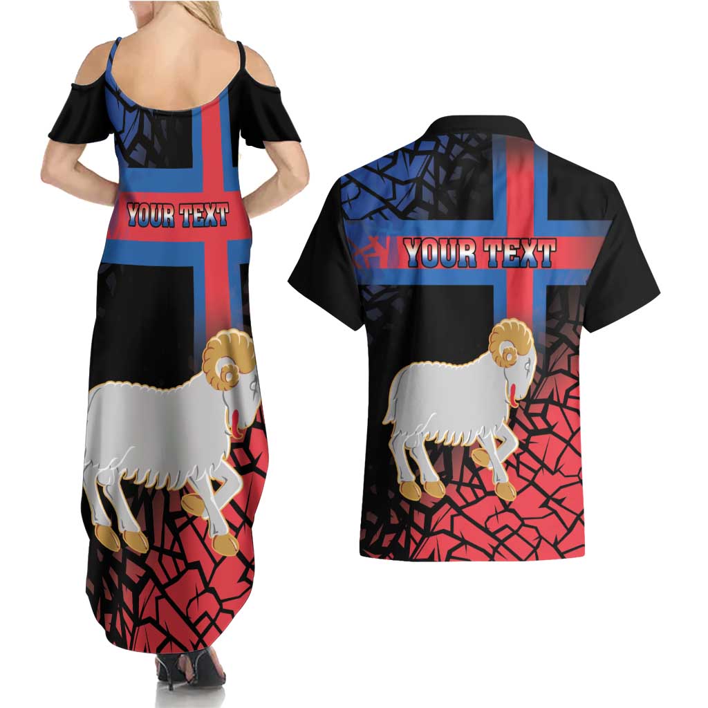 Personalized Faroe Islands Couples Matching Summer Maxi Dress and Hawaiian Shirt Coat Of Arms Flag Style