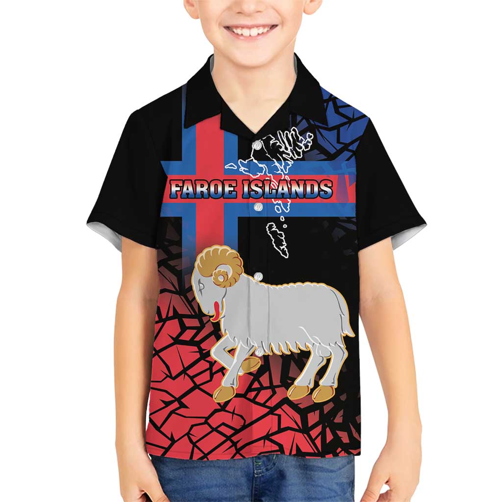 Personalized Faroe Islands Family Matching Off Shoulder Short Dress and Hawaiian Shirt Coat Of Arms Flag Style