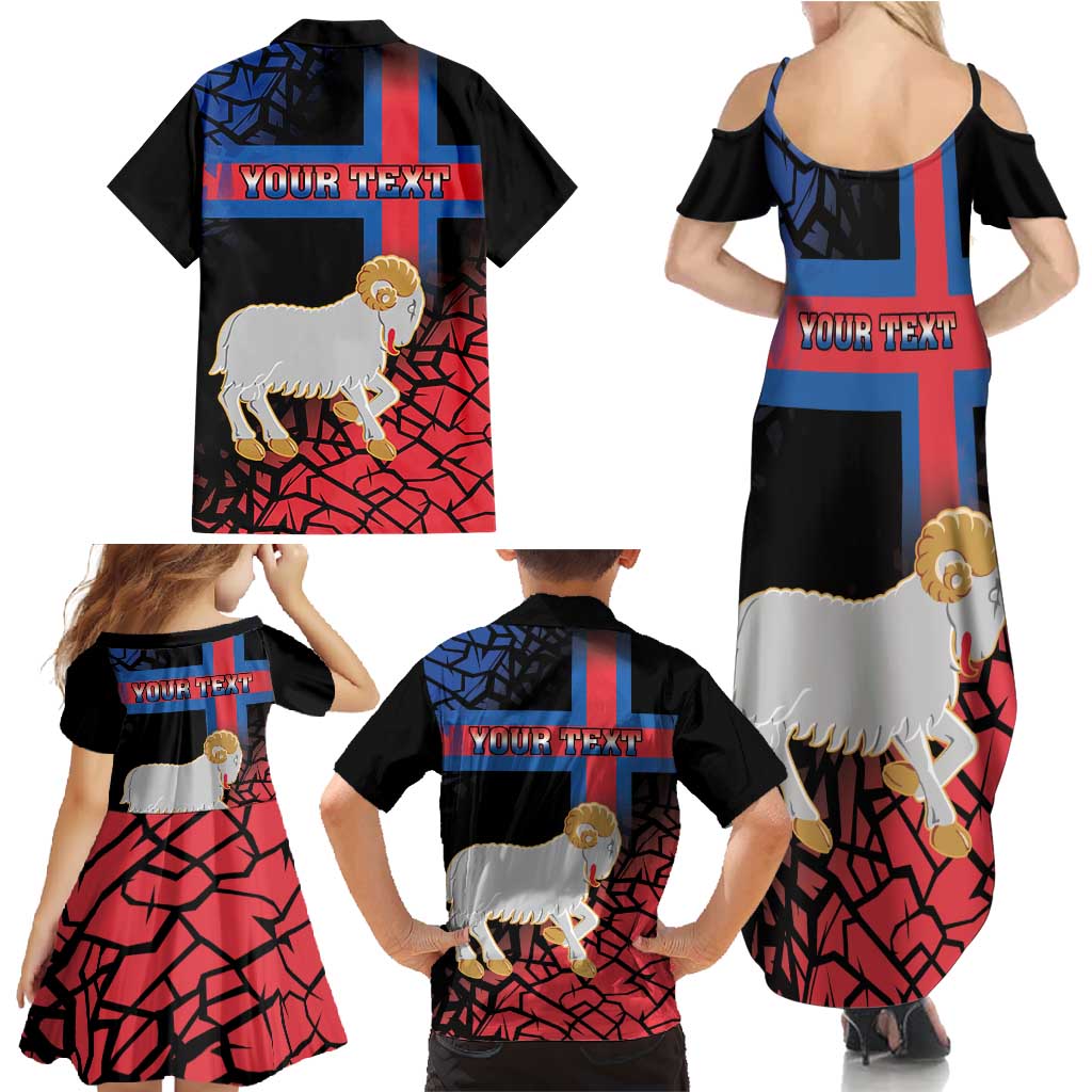 Personalized Faroe Islands Family Matching Summer Maxi Dress and Hawaiian Shirt Coat Of Arms Flag Style