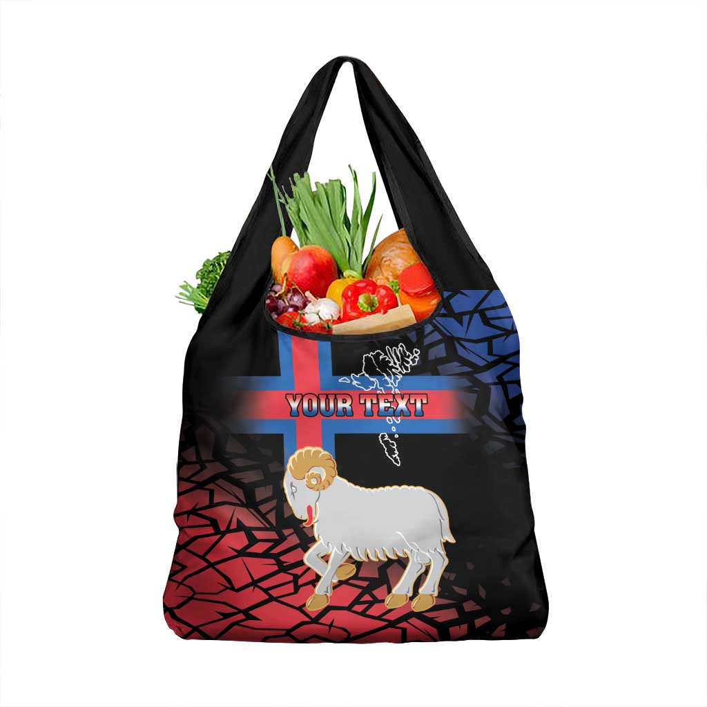 Personalized Faroe Islands Grocery Bag Coat Of Arms Flag Style