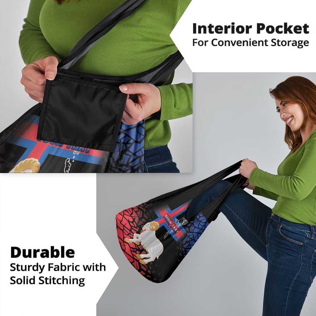 Personalized Faroe Islands Grocery Bag Coat Of Arms Flag Style