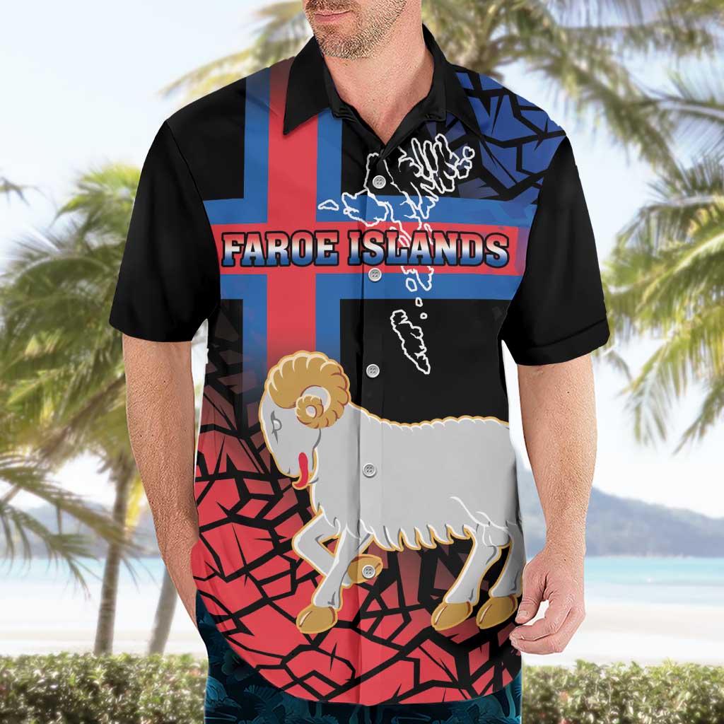 Personalized Faroe Islands Hawaiian Shirt Coat Of Arms Flag Style