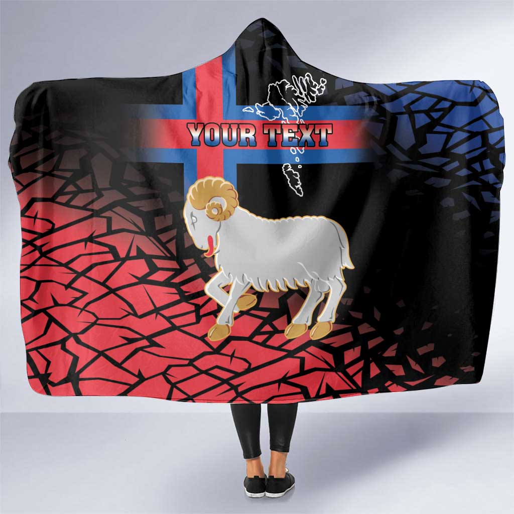 Personalized Faroe Islands Hooded Blanket Coat Of Arms Flag Style