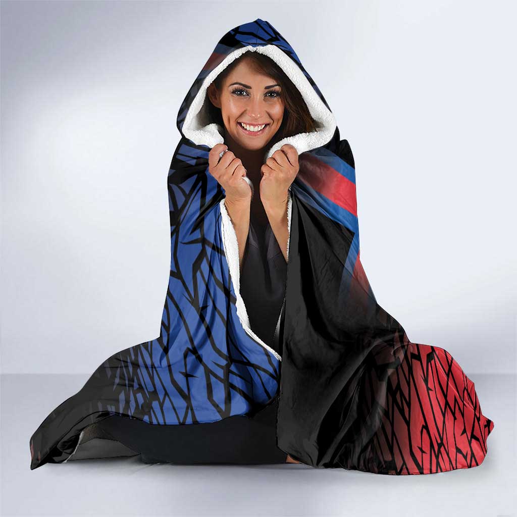 Personalized Faroe Islands Hooded Blanket Coat Of Arms Flag Style