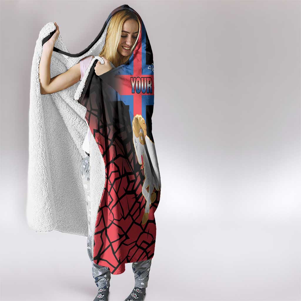 Personalized Faroe Islands Hooded Blanket Coat Of Arms Flag Style